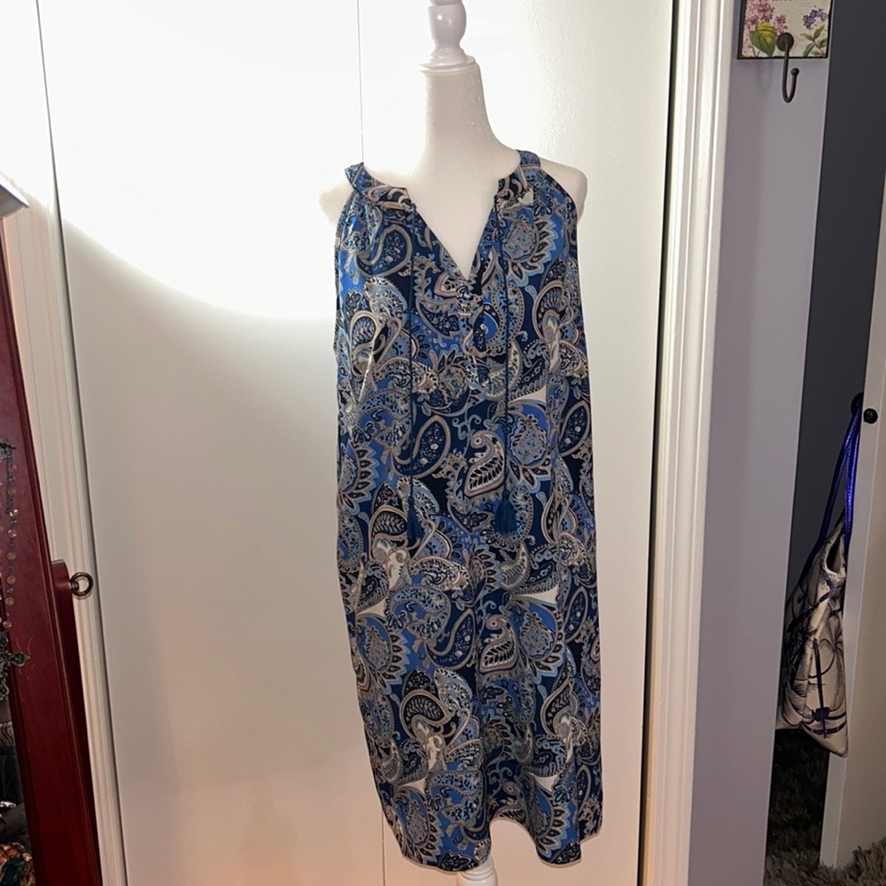Fleur Blue racerback dress 33” lenght